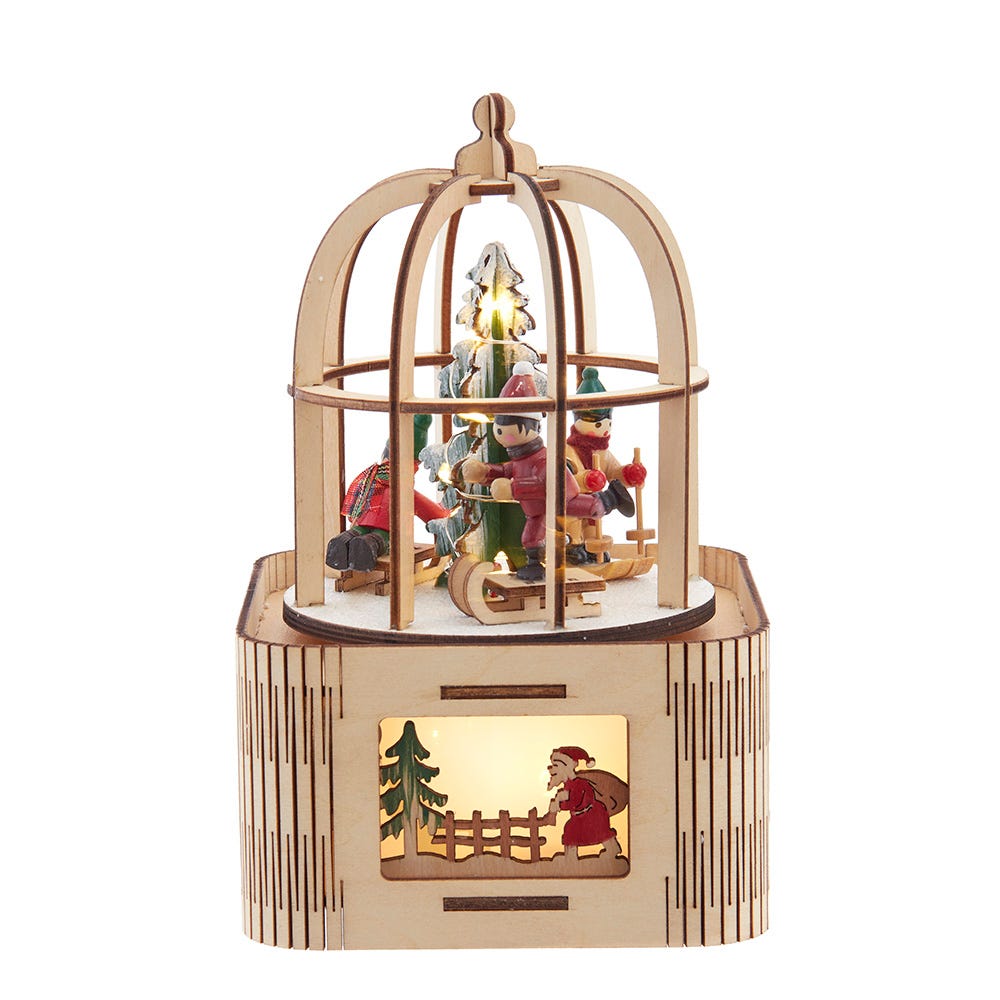 Kurt Adler 7-Inch Battery-Operated LED Lighted Music Box JEL1046